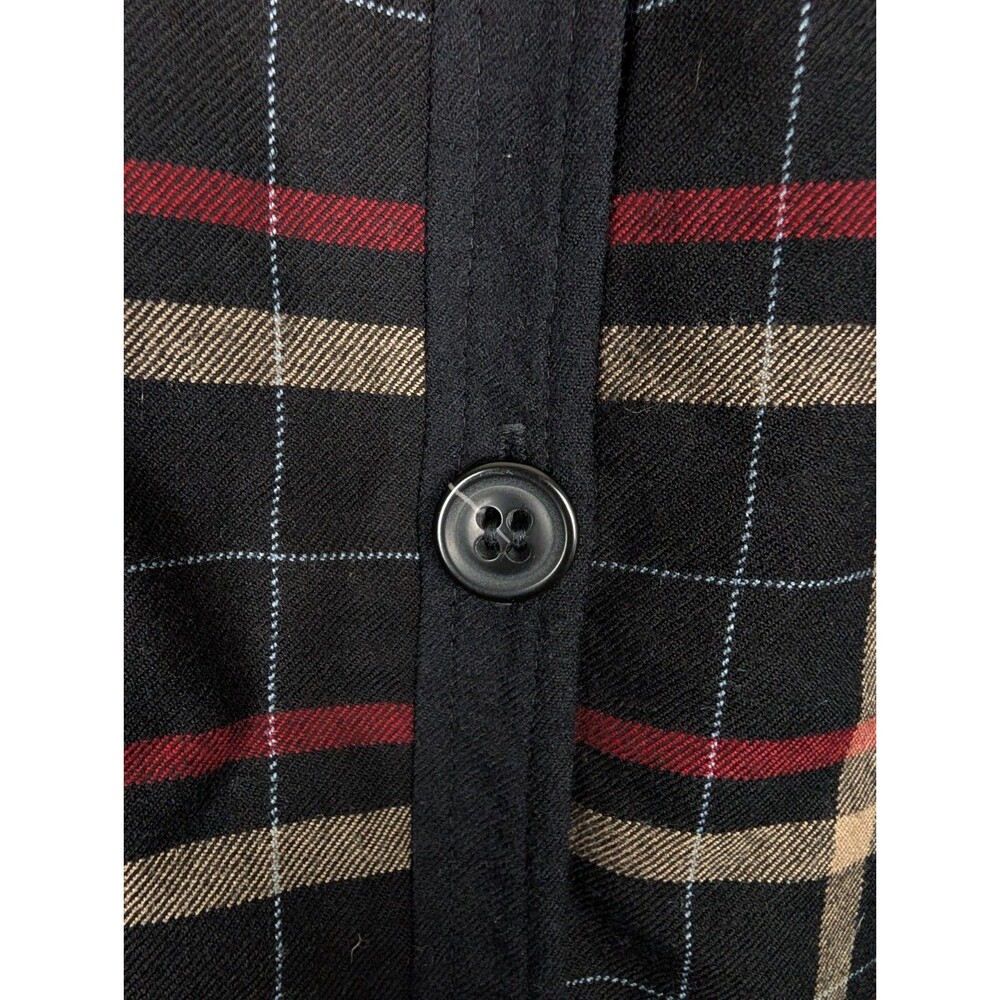 PENDLETON Women's 18 Black Red Tan Plaid 100% Virgin Wool Lined Button Jacket - Picture 7 of 12